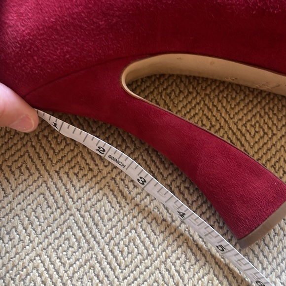 Miu Miu Burgundy Peep Toe Heels, 38 - Picture 11 of 12